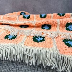 Vintage Hand Made Quilt Afghan Blanket 64” X 39” Nice